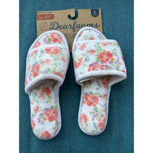 Dearfoams Women's Beatrice Microfiber Terry Slide Slippers  L 9-10 NWT